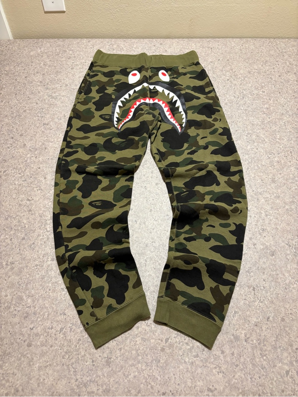 Bape Camo Shark Sweatpants Green